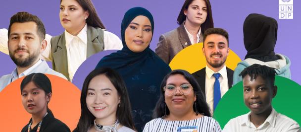 Graphic showing a collage of young people